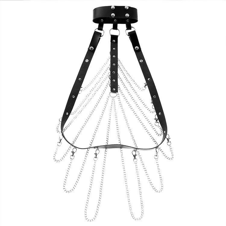 Backless Leather Strapped with chains