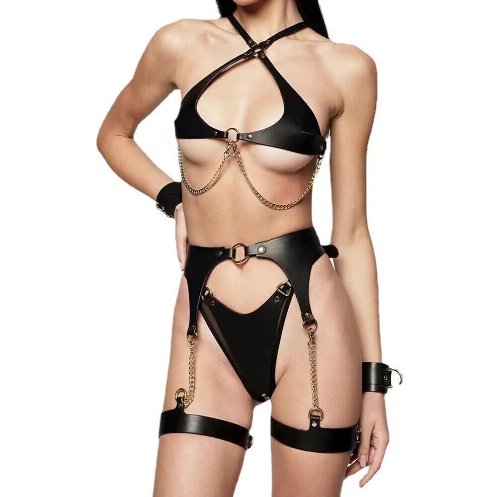 Combinaison de sous-vêtements en cuir Shapewear de personnalité