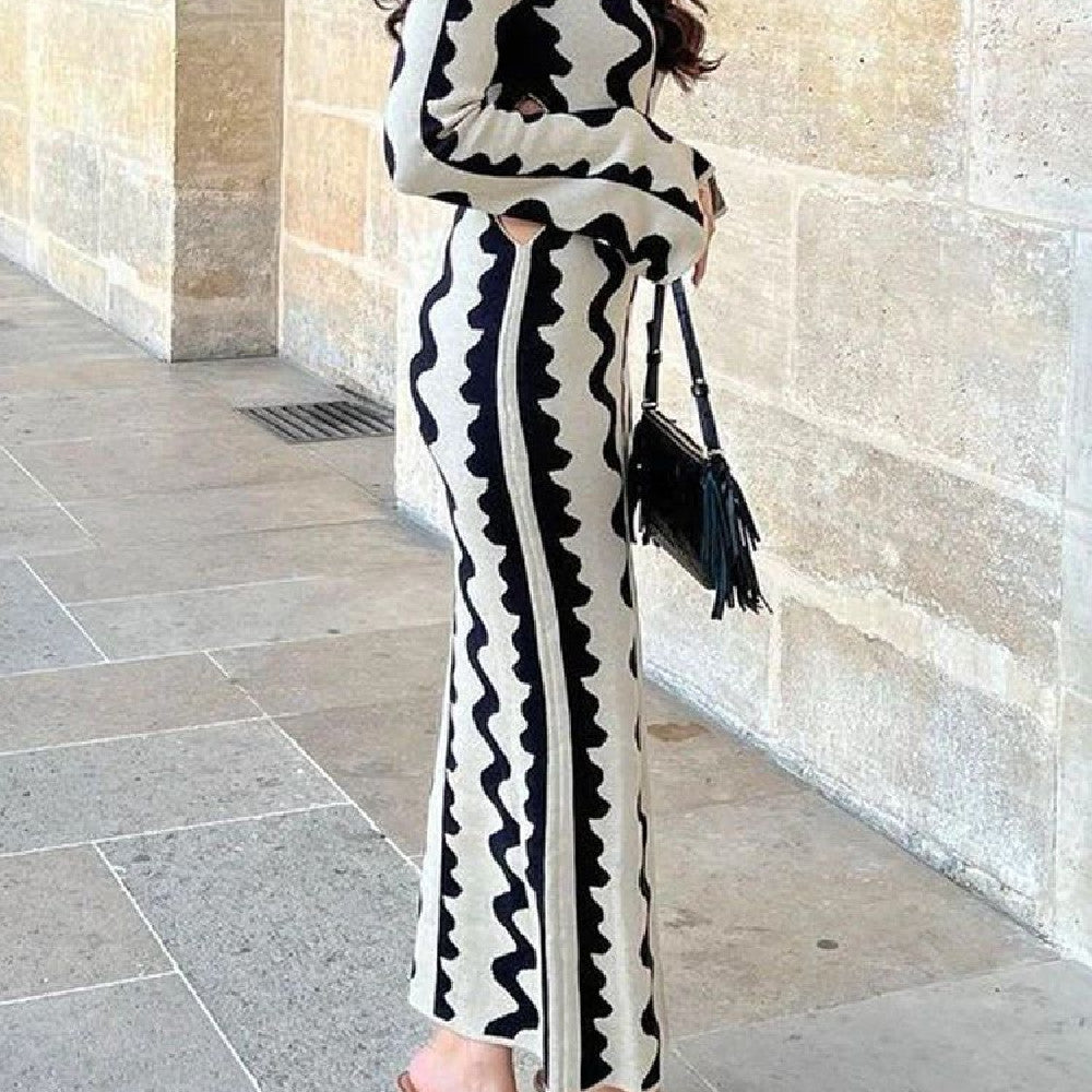 Robe à motif ondulé pour femme