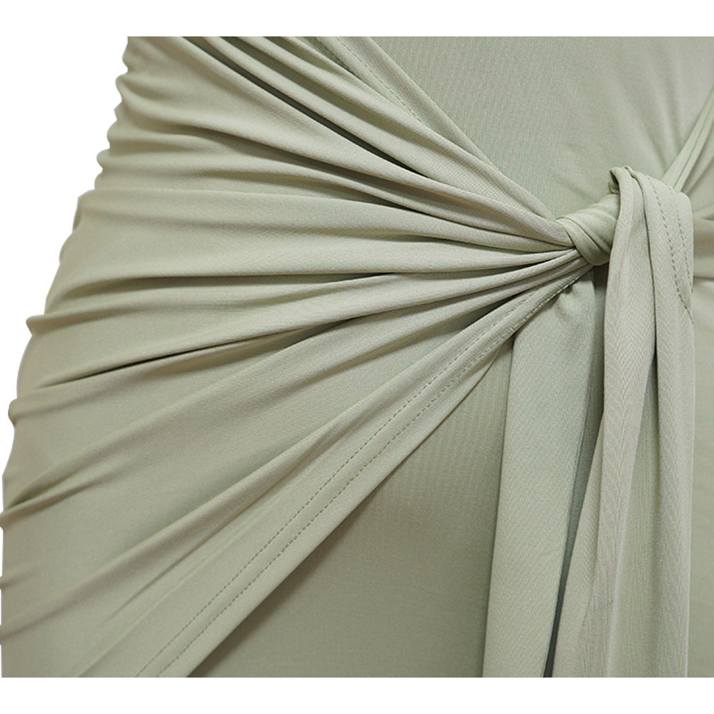 Robe portefeuille courte plissée