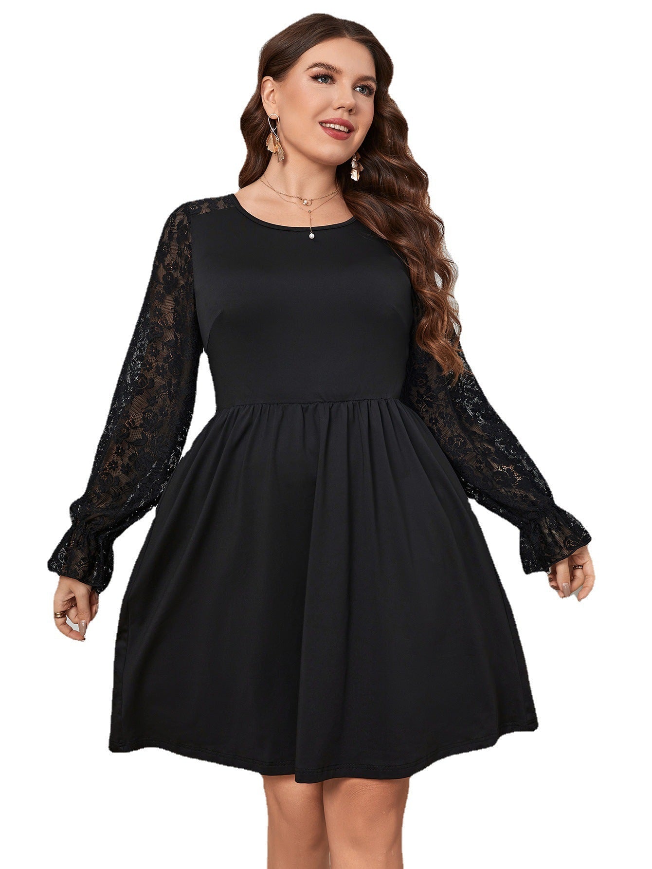 Plus Size Dress with Sexy Long Sleeve