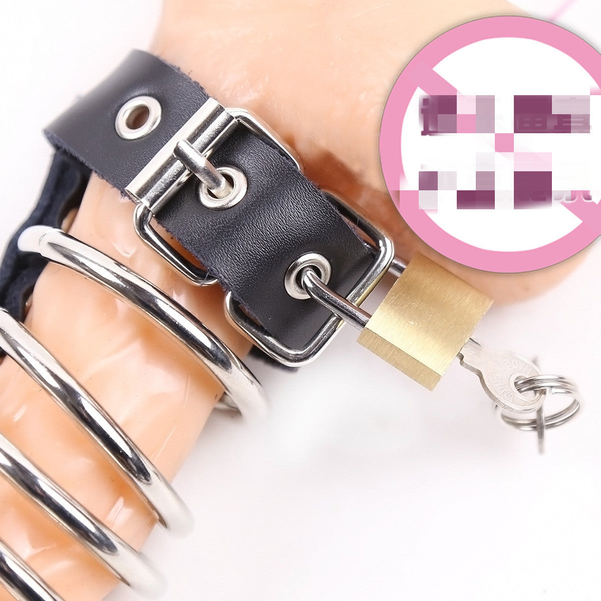 JJ Ring Bird Cage Genuine Leather Horseshoe Ring