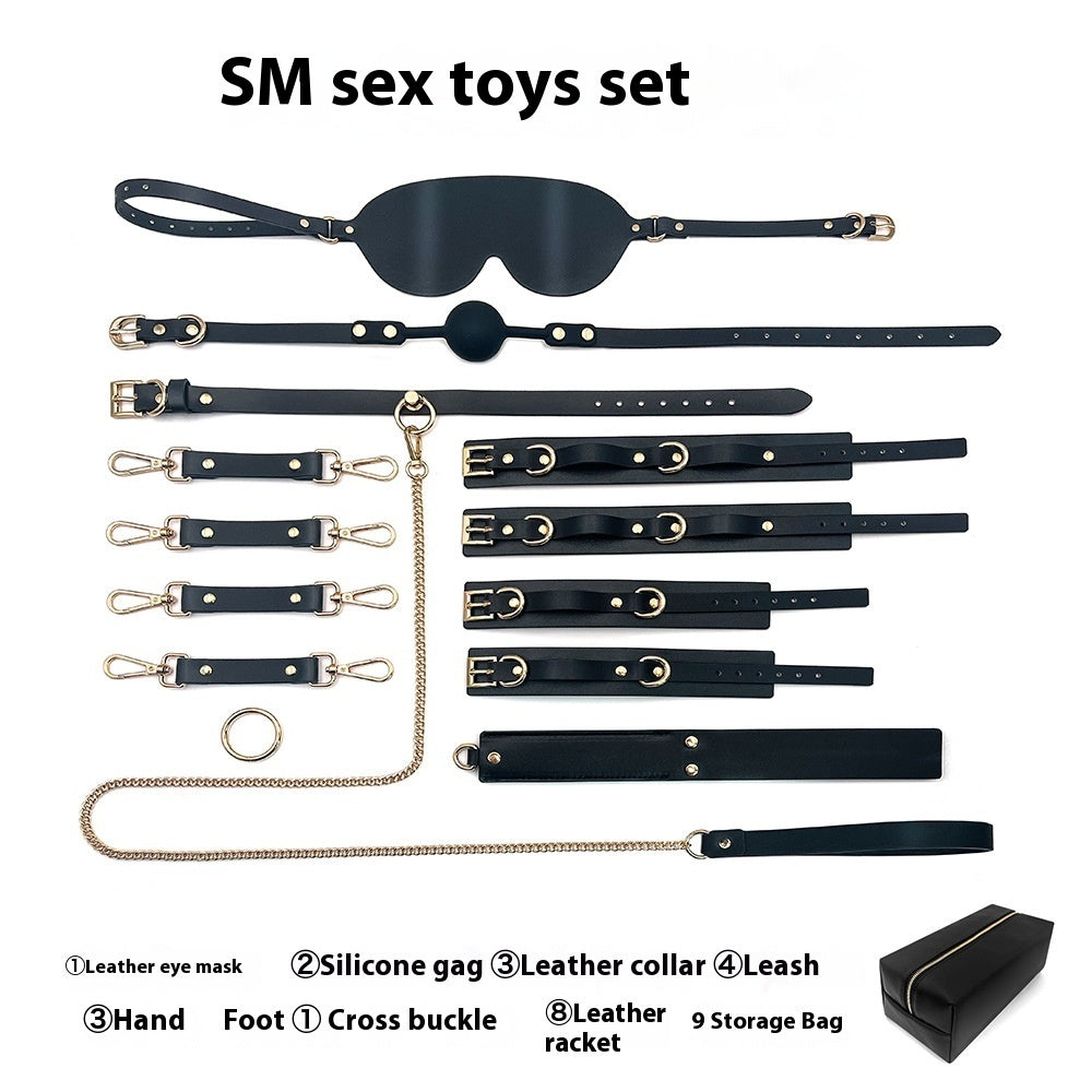 Bracelet de cheville en cuir VIPXXX Masque pour les yeux et la bouche Ensemble de 9 pièces dans un sac