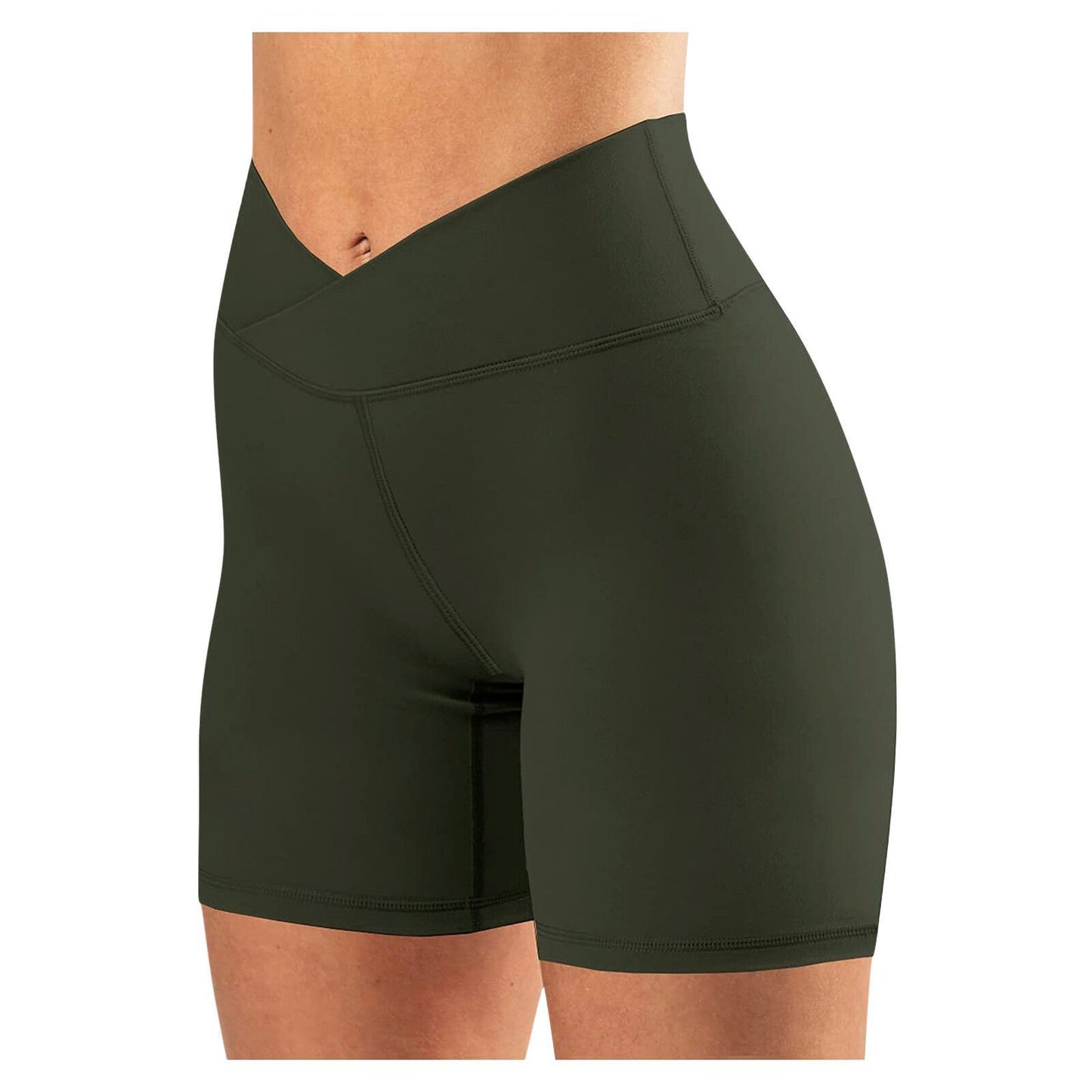 Short legging de fitness taille croisée pour femme