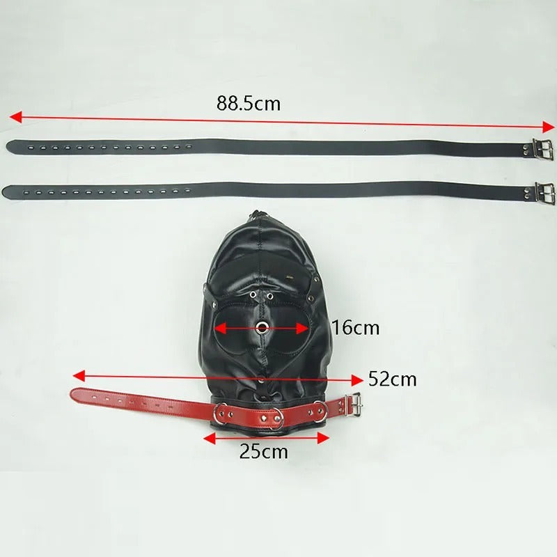 Le Black Soft Pu Thickened Reinforced Fully Enclosed All-inclusive Headgear Punishment