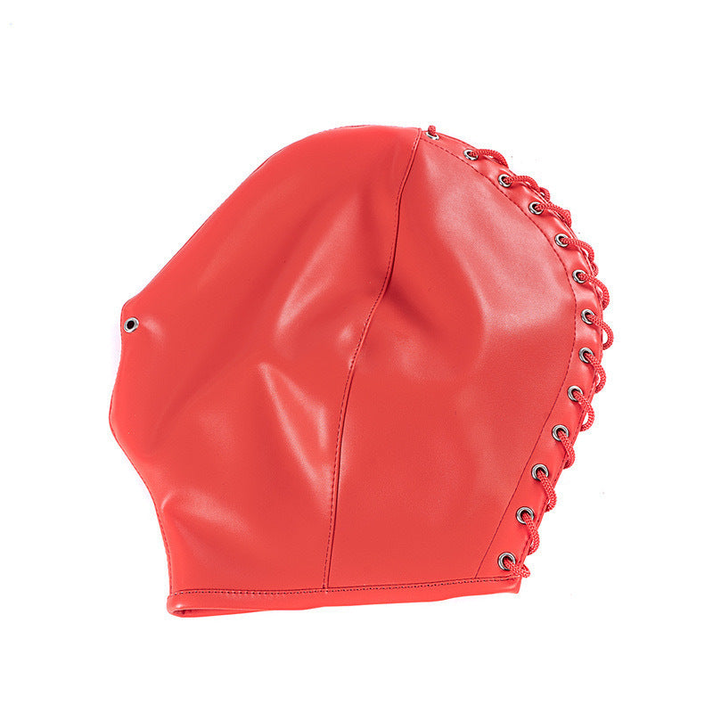 Masque à capuche entièrement couvrant à lacets en PU souple