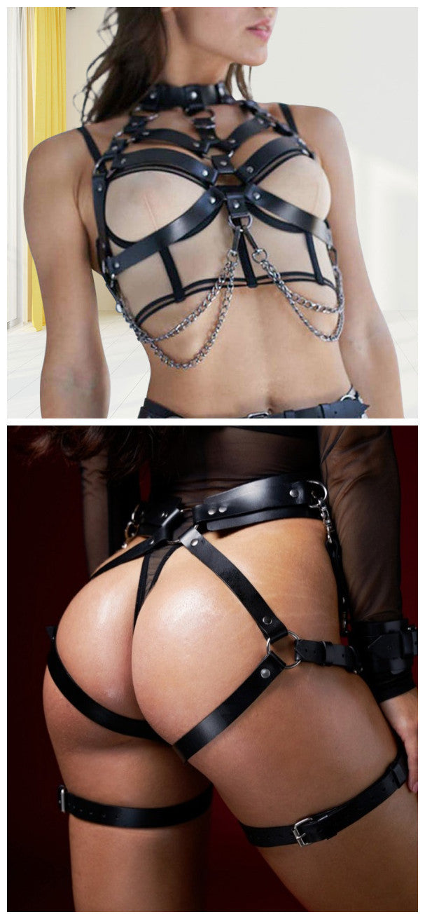 Sangles en cuir et chaîne