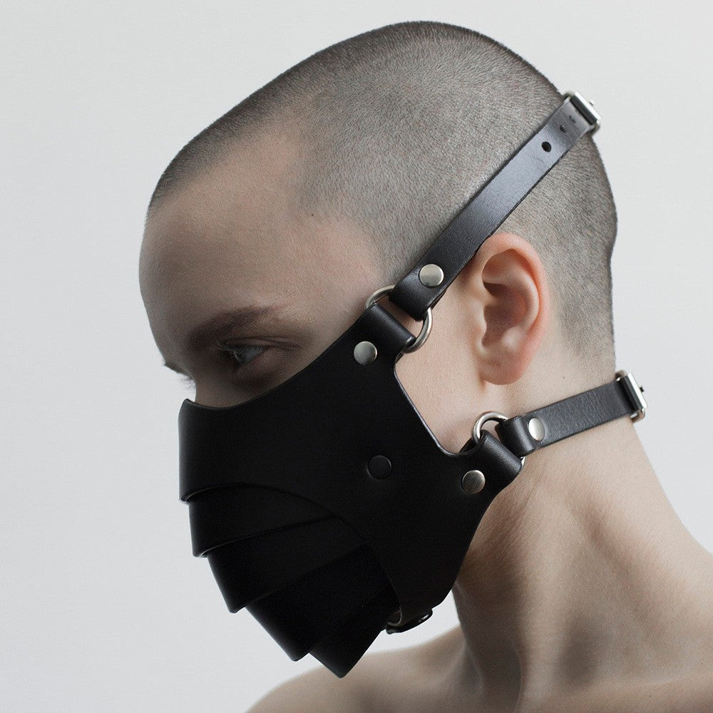 Slashed Opening Black Mask