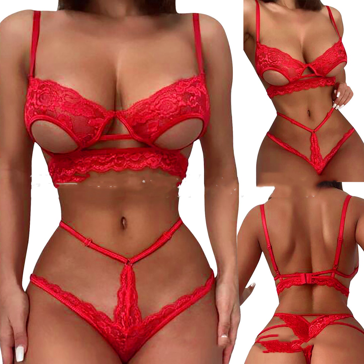 Lingerie sexy en dentelle à bretelles grande taille