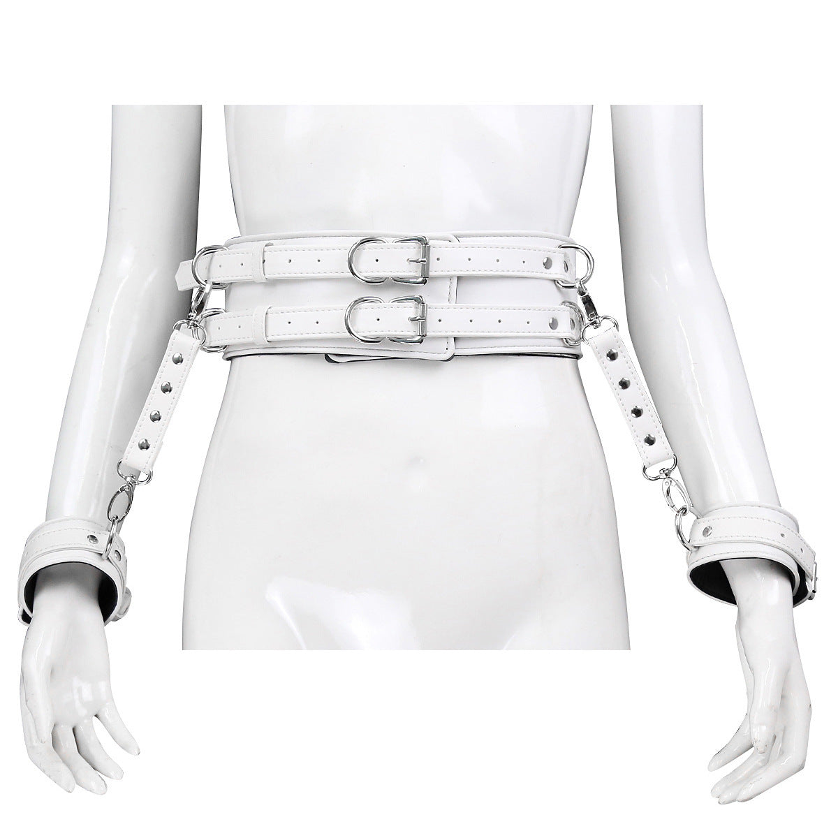 Leather Handcuffs with waist belt