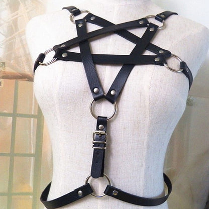 Leather five-star strap Top