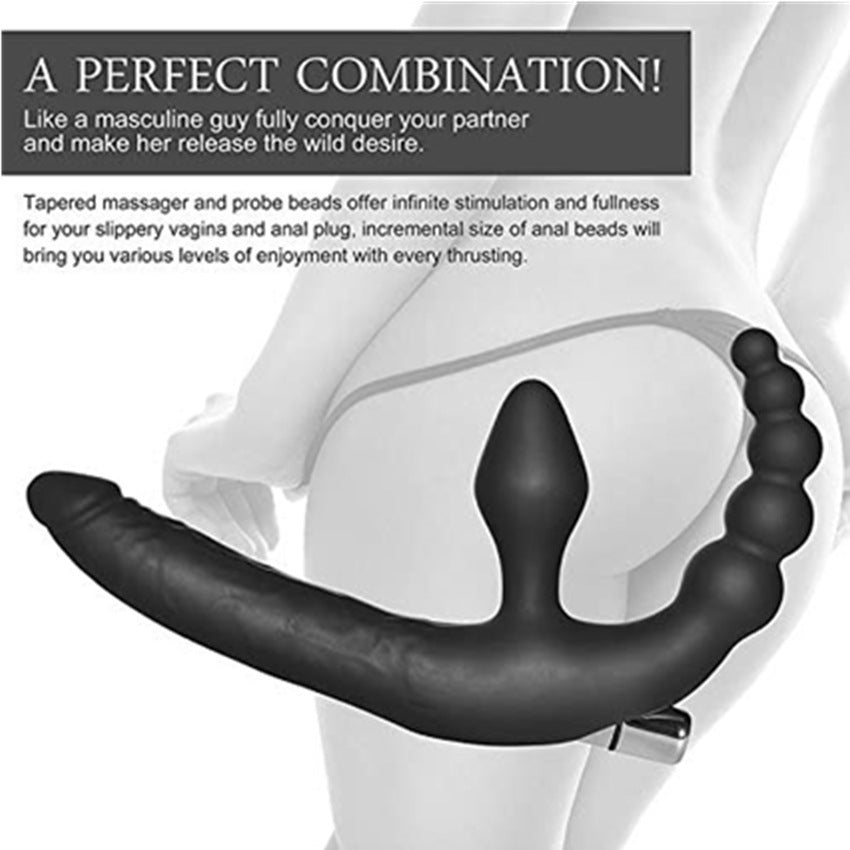 Triple-Penatration Resonance Butt Plug Prostate Massager