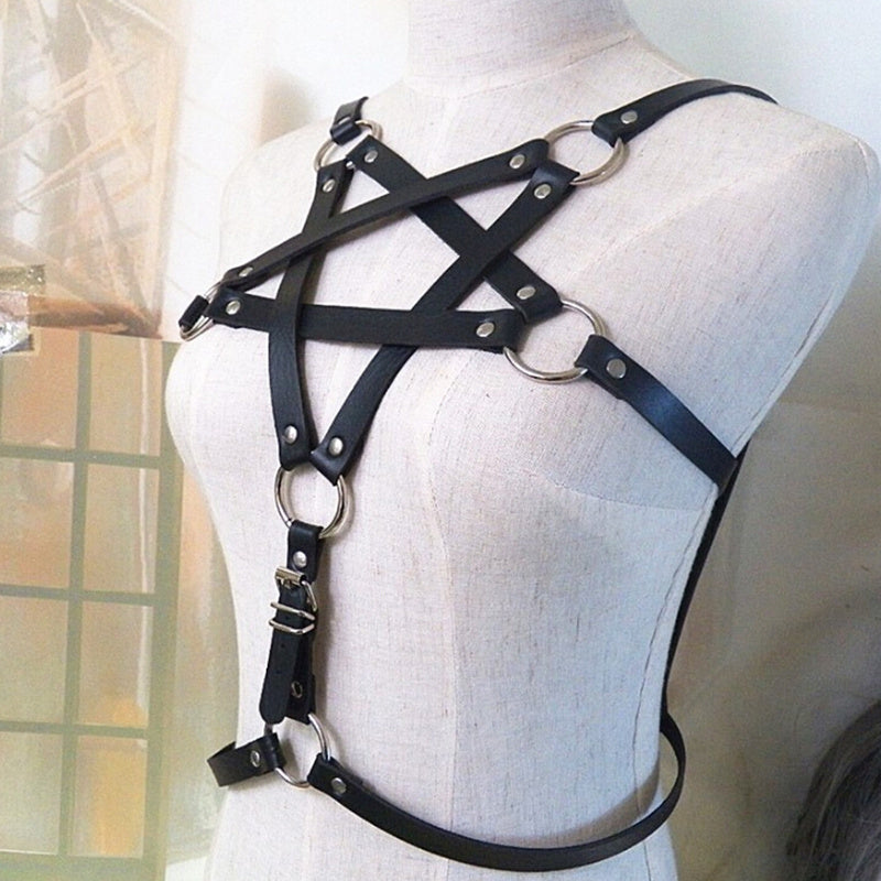 Leather five-star strap Top