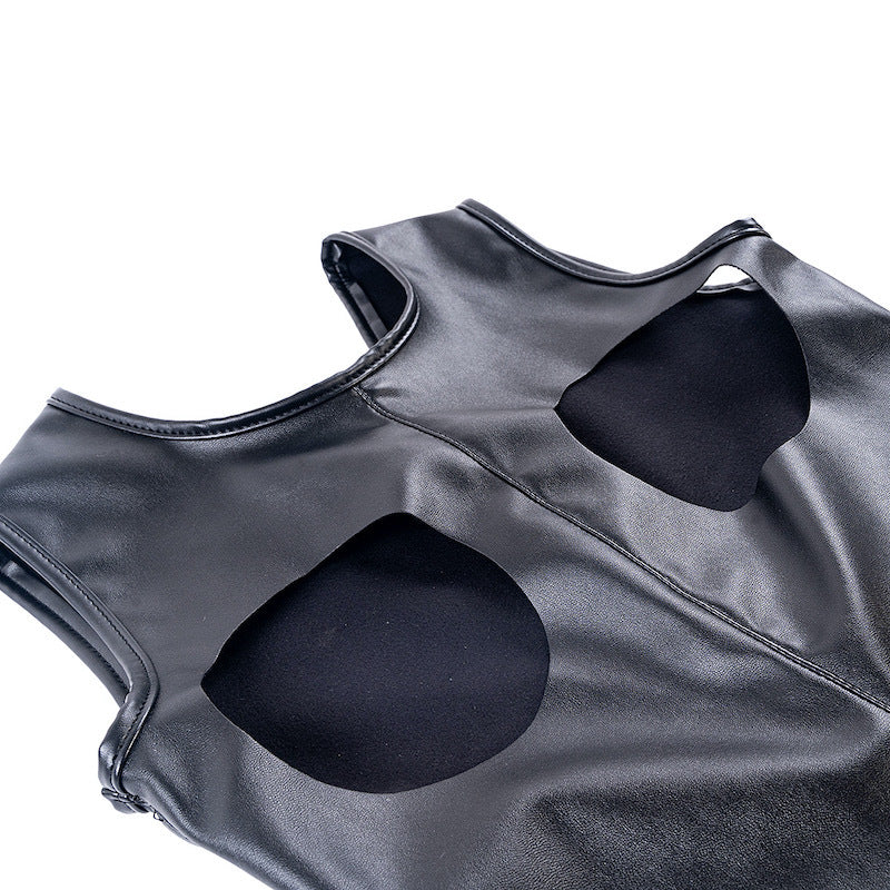 Body sexy en cuir PU
