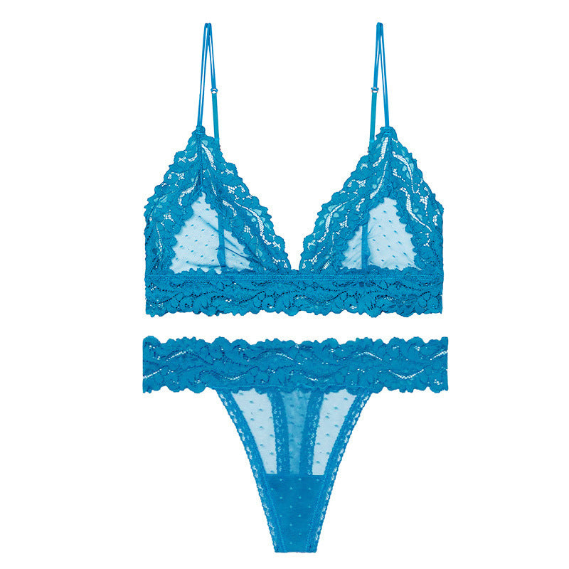 LUXXX Ensemble de soutien-gorge sexy et magnifique avec bonnets triangulaires sans anneau en acier, confortable, respirant et doux