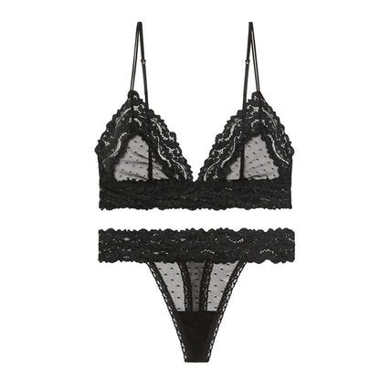 LUXXX Ensemble de soutien-gorge sexy et magnifique avec bonnets triangulaires sans anneau en acier, confortable, respirant et doux