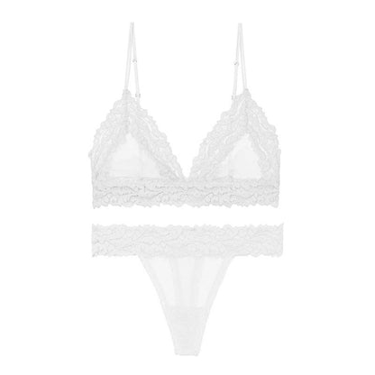 LUXXX Ensemble de soutien-gorge sexy et magnifique avec bonnets triangulaires sans anneau en acier, confortable, respirant et doux