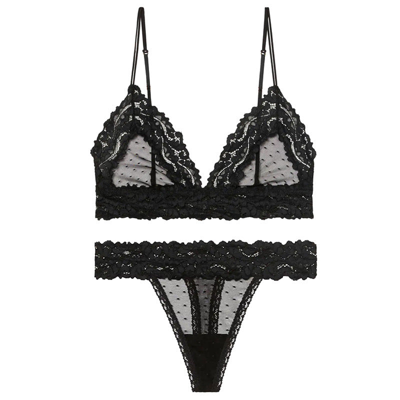 LUXXX Ensemble de soutien-gorge sexy et magnifique avec bonnets triangulaires sans anneau en acier, confortable, respirant et doux