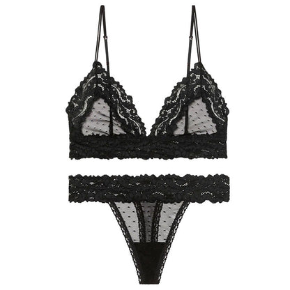 LUXXX Ensemble de soutien-gorge sexy et magnifique avec bonnets triangulaires sans anneau en acier, confortable, respirant et doux