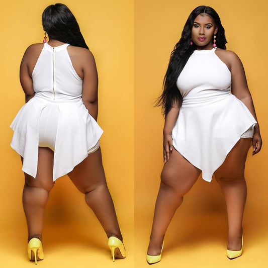 Plus Size Two-piece Jumpsuit zipped in back