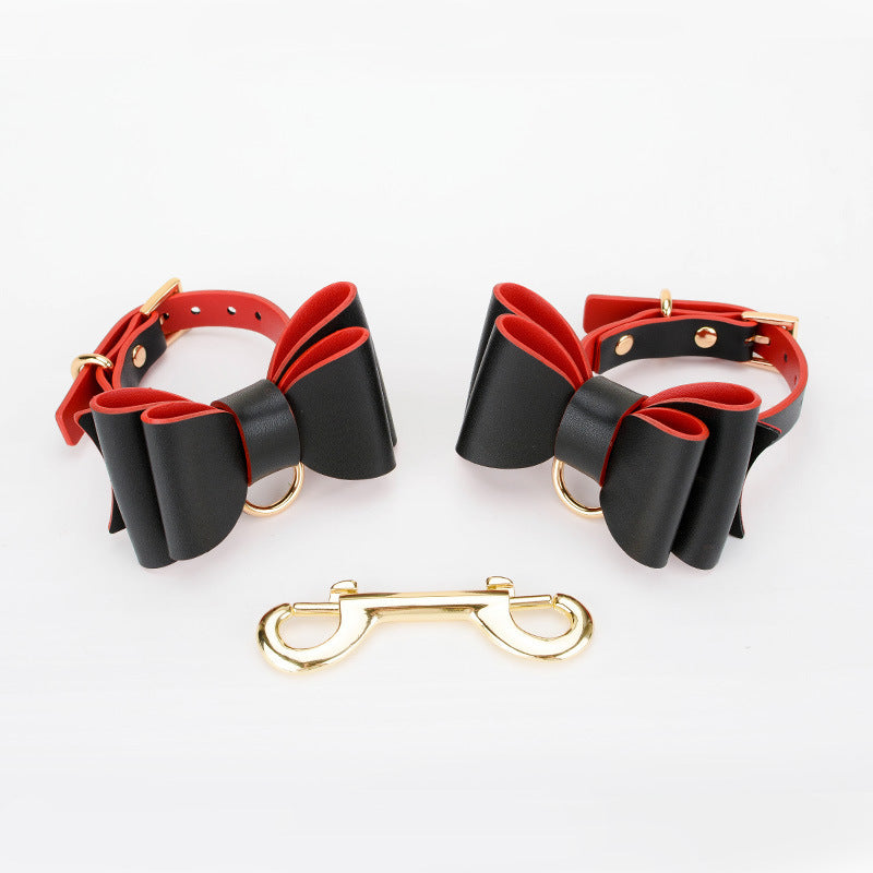 Leather Handcuffs with bows