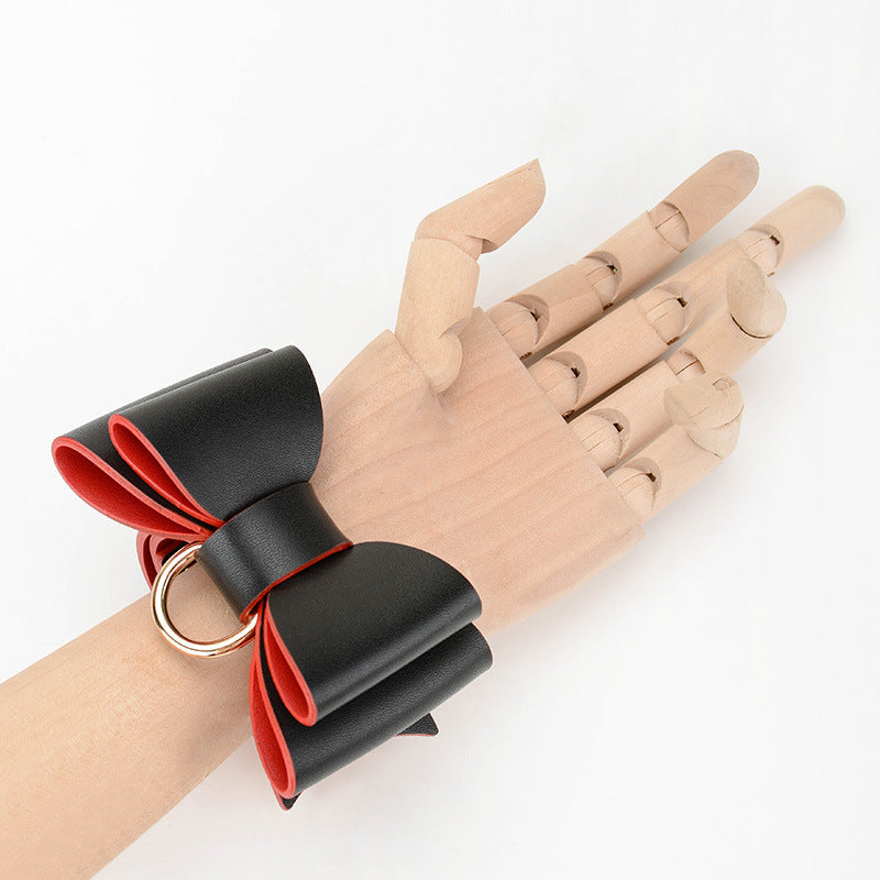 Leather Handcuffs with bows