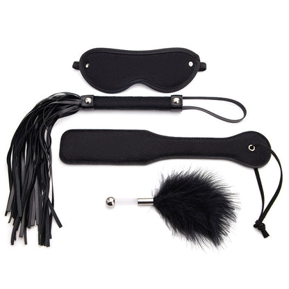 Four Piece Set Paddle Toy Whip Eye Mask Feather
