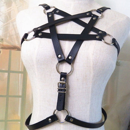 Leather five-star strap Top
