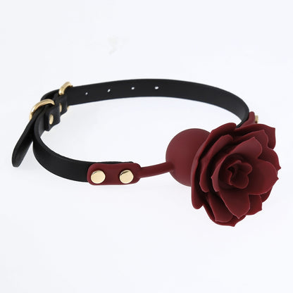 Collier ras du cou en silicone avec boule de bouche rose