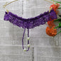 Sexy Lace Women's T-shaped Panties with massage beads