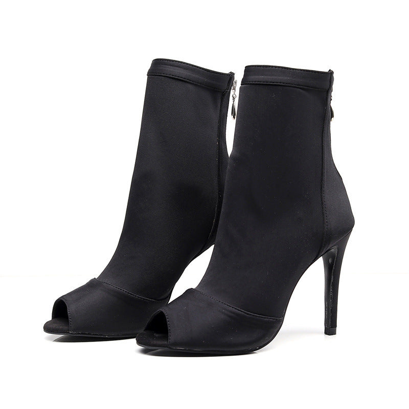 Chaussures de danse latine élastiques noires