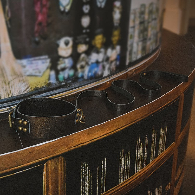 Collier rétro en cuir véritable