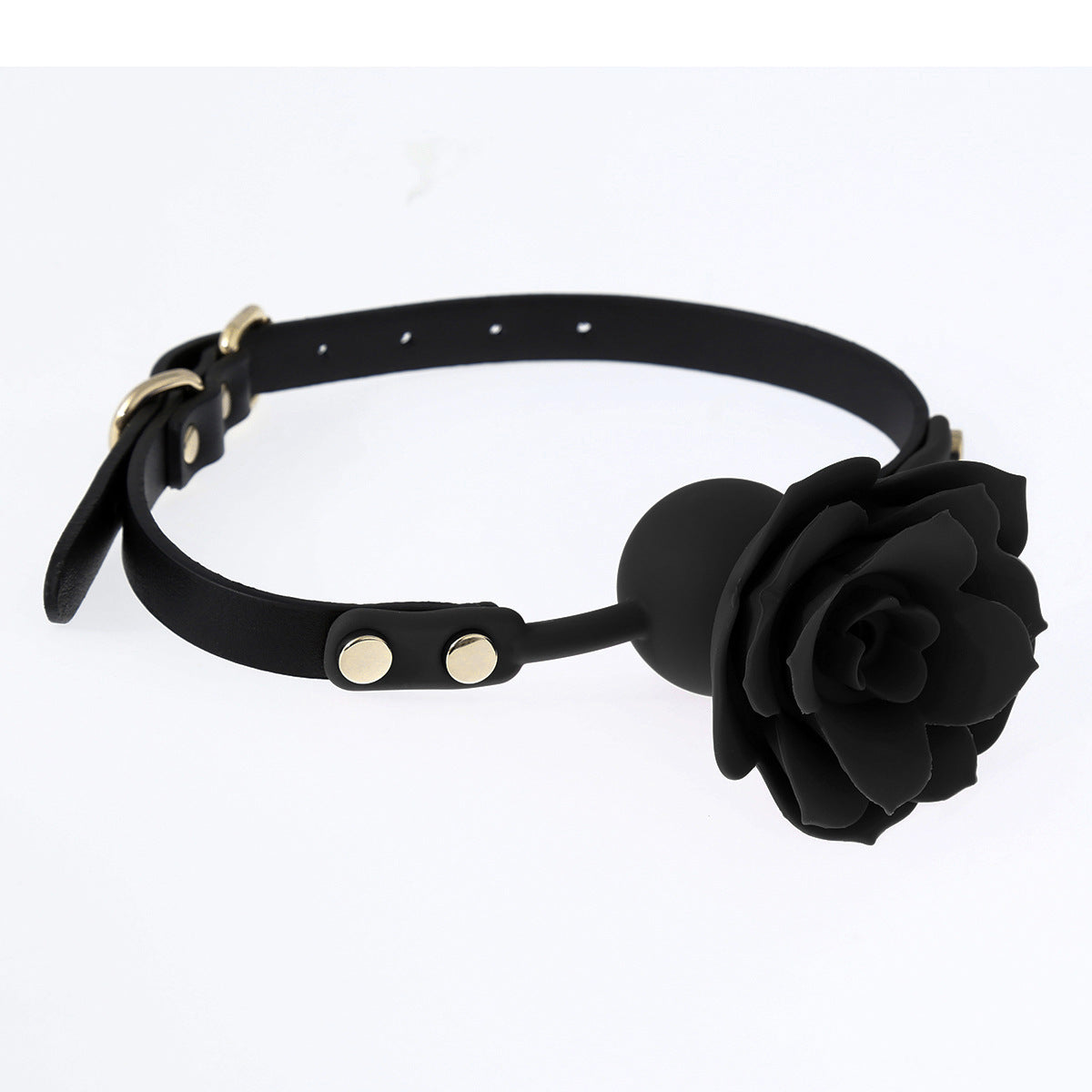 Collier ras du cou en silicone avec boule de bouche rose