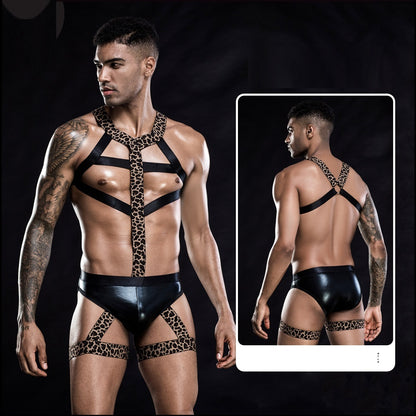 Men's Leopard Print Strap It Up suit