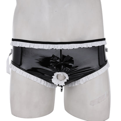 Maid Costume Cosplay Sissy Latex Underwear Men Gay Fetish