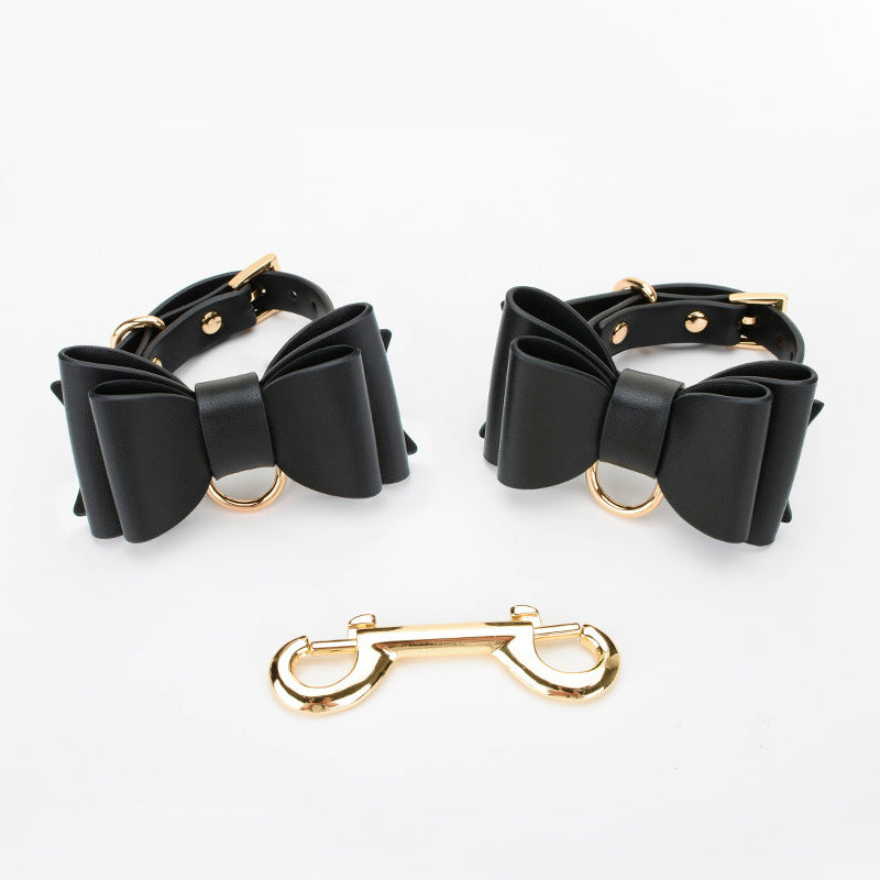 Leather Handcuffs with bows