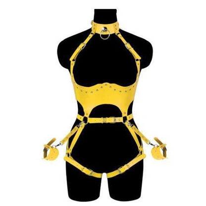 Tenue en cuir PU avec menottes latérales