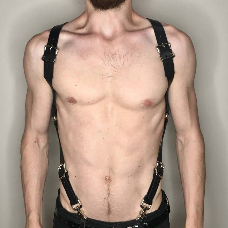 Bandoulière en cuir synthétique et ceinture de pantalon pour retenue corporelle