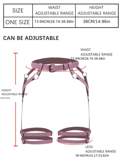 Porte-jarretelles en cuir noir pour femme