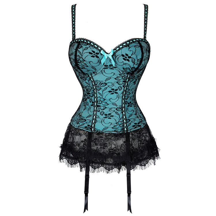 Mesh Lace Ultra Thin Breathable Corset with Garter