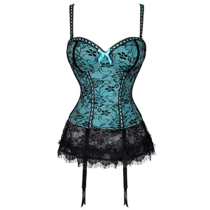 Mesh Lace Ultra Thin Breathable Corset with Garter