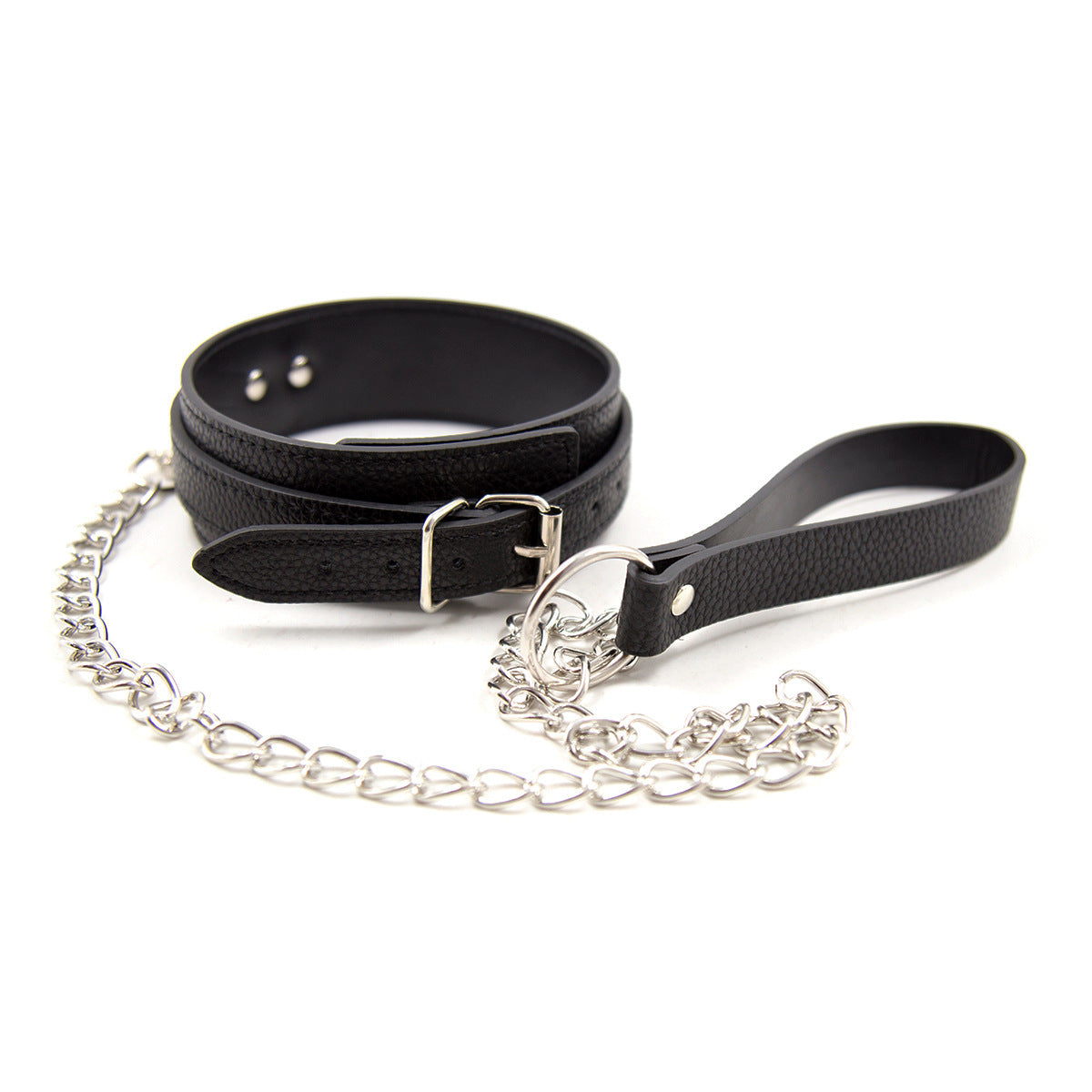 Leather Neck Bondage Iron Chain