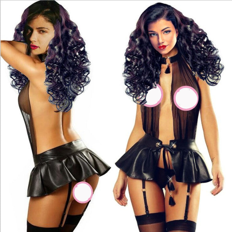 LUXXX Temptation Mesh Patent Leather Dress