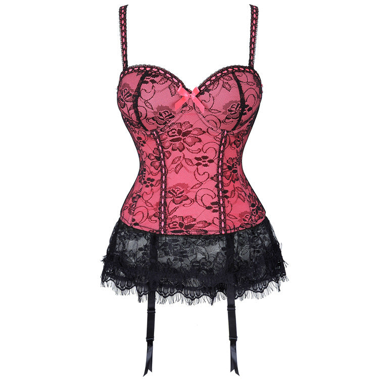 Mesh Lace Ultra Thin Breathable Corset with Garter