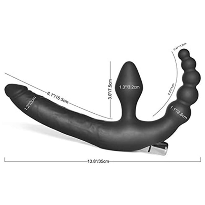 Triple-Penatration Resonance Butt Plug Prostate Massager