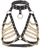 Leather and Chain Bras with choker