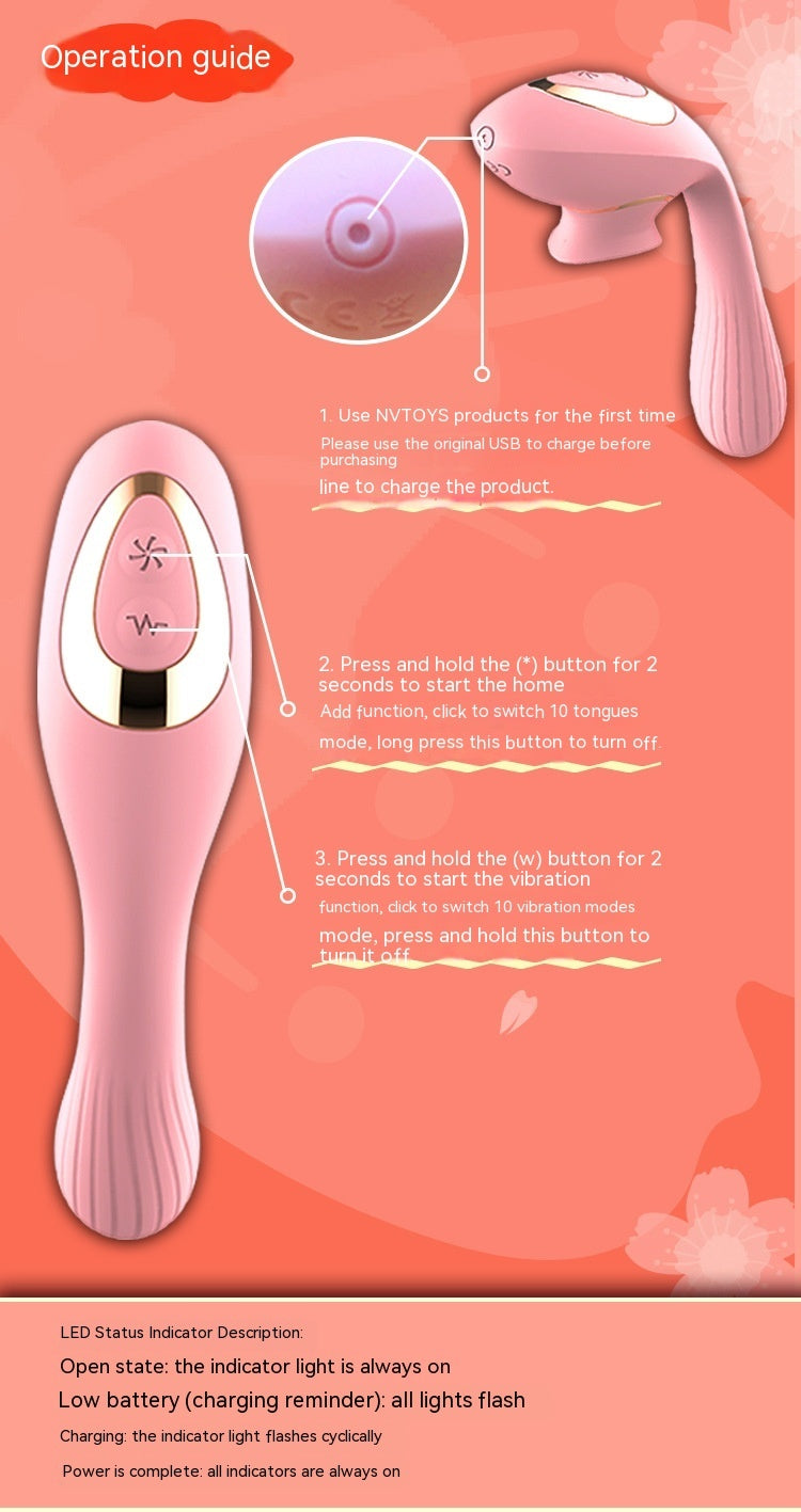 Bending Tongue Licking Vibrator Masturbation Device