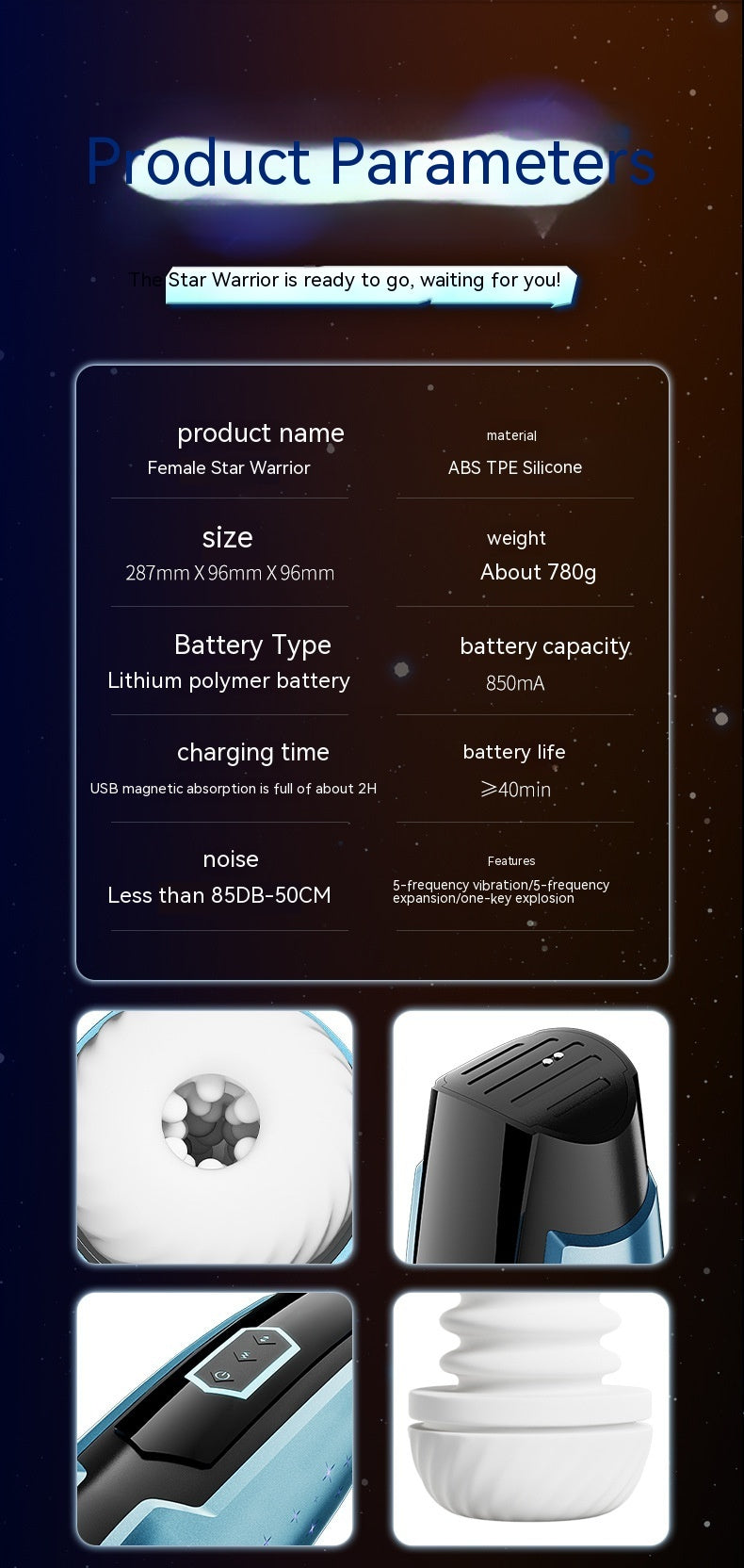 Blue Starry Sky Vibration Massager