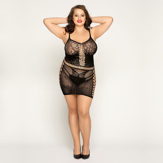 Sexy Curvy Fish Net Bodysuit Lingerie
