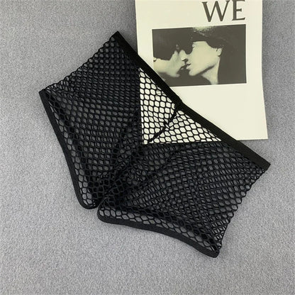 Boxer transparent taille basse en maille extensible